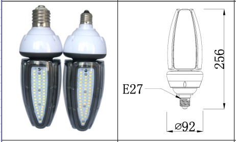 140Lm/watt d'IP65 30w a mené l'ampoule de maïs pour l'éclairage de jardin, 100-277 VCA