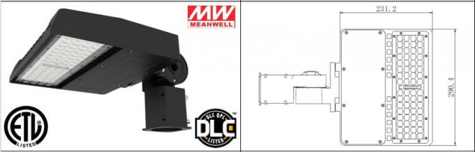 130lm imperméable/watt a mené les lumières 75w de parking avec le conducteur de Meanwell
